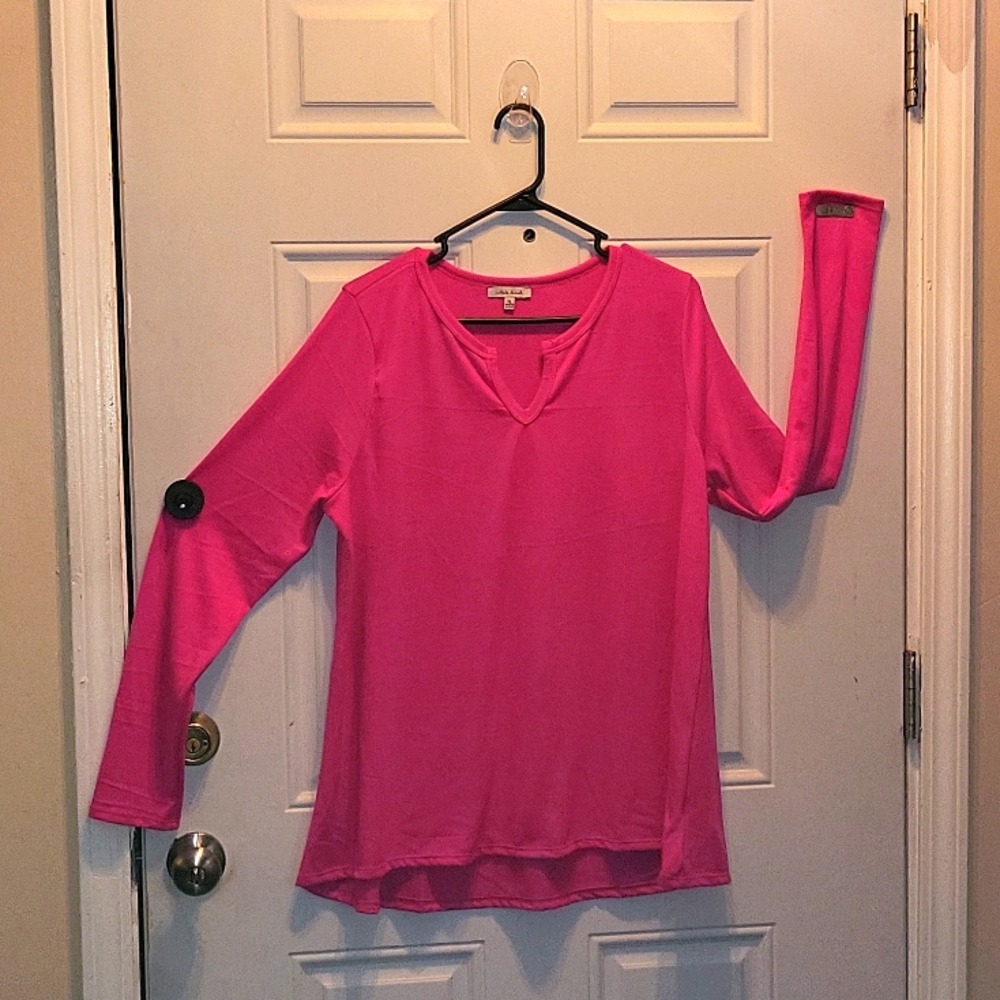 White Birch Pink Vneck Sweater Size XL NWOT